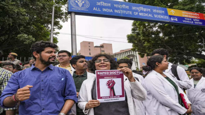 new delhi doctors protest against the sexual assault and killing of a postgradu 1